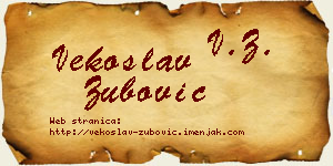 Vekoslav Zubović vizit kartica